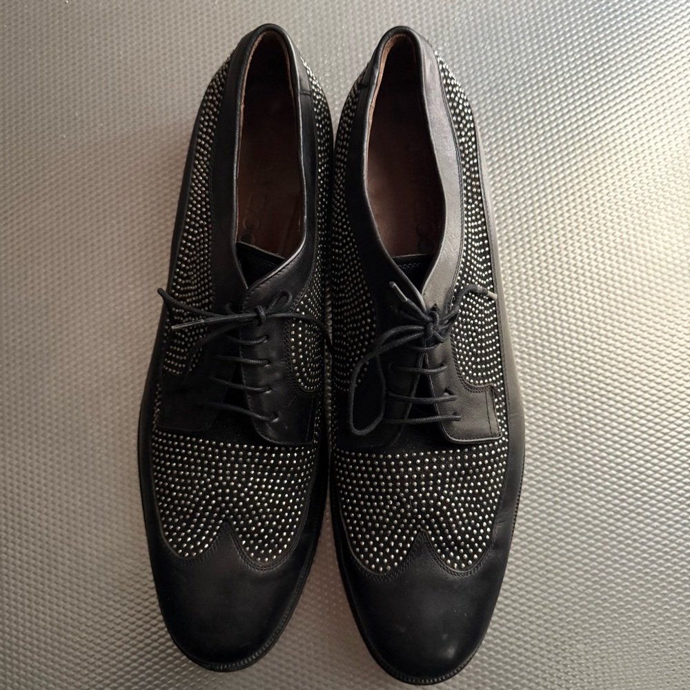 Jimmy Choo black studded wingtip shoes - Picture 3 of 8